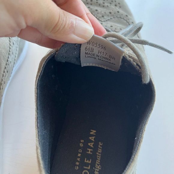 Cole Haan Grand Tour Oxford Sneakers Gray Suede Lace Up Shoes Womens Size 6.5 B‎ - Picture 6 of 7